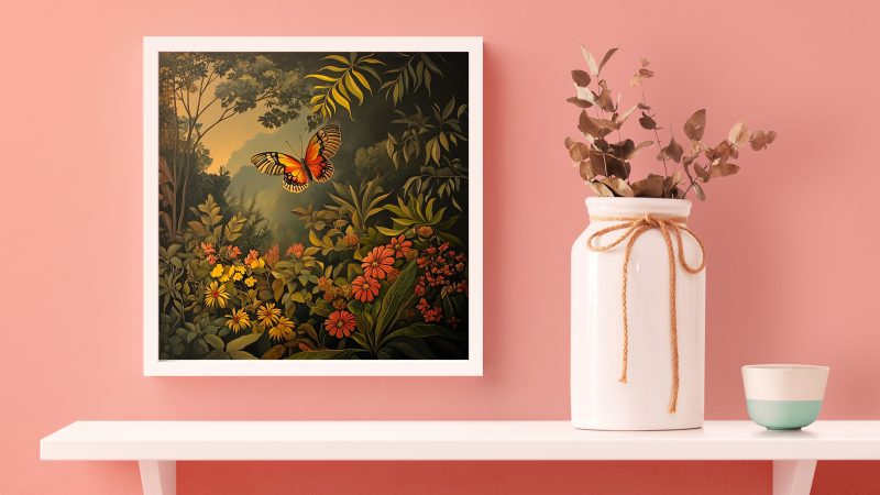 Butterfly in the Jungle Retro Painting Print | Henri Rousseau Style Art | Maximalist Decor Poster - Image 6