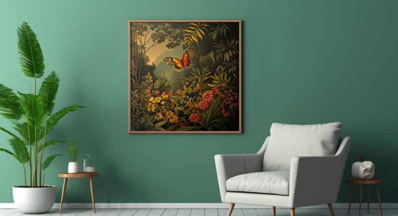 Butterfly in the Jungle Retro Painting Print | Henri Rousseau Style Art | Maximalist Decor Poster - Image 5