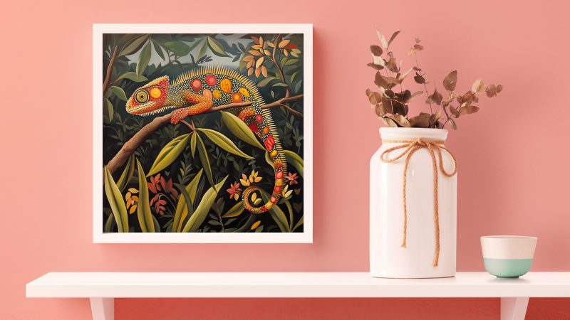 Chameleon Jungle Retro Painting Print | Henri Rousseau Style Art | Maximalist Decor Poster - Image 10