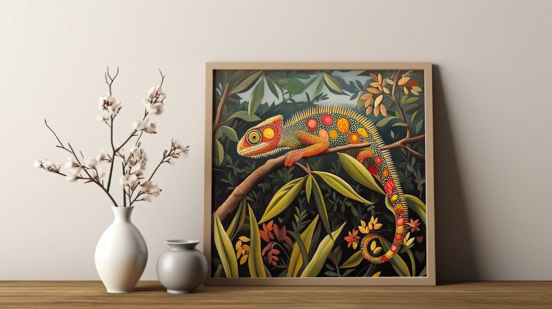Chameleon Jungle Retro Painting Print | Henri Rousseau Style Art | Maximalist Decor Poster - Image 8