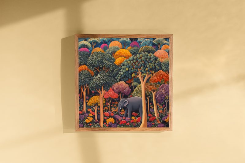 Colourful Elephant in the Forest | Henri Rousseau Style Poster | Retro Elephant Print - Image 10