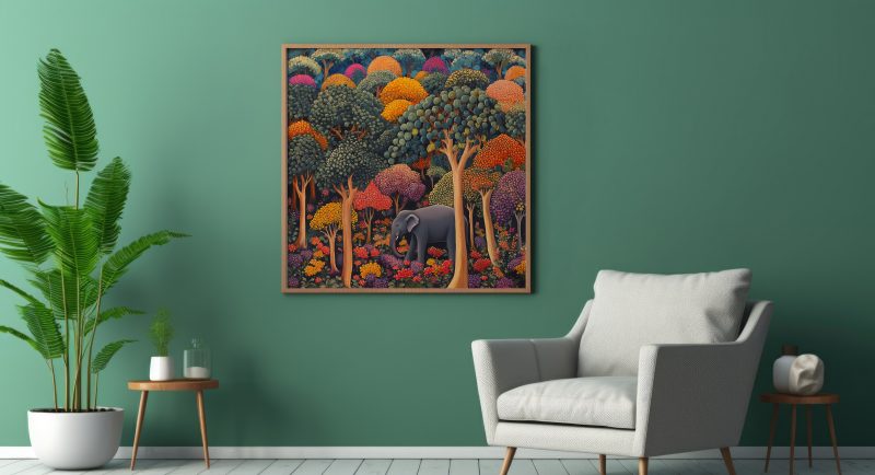 Colourful Elephant in the Forest | Henri Rousseau Style Poster | Retro Elephant Print - Image 6