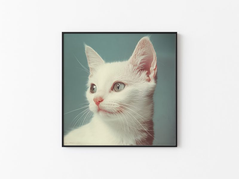 Cute Kitten Retro Photography Poster | Museum Quality Photo Print | Black White Photo - Image 3