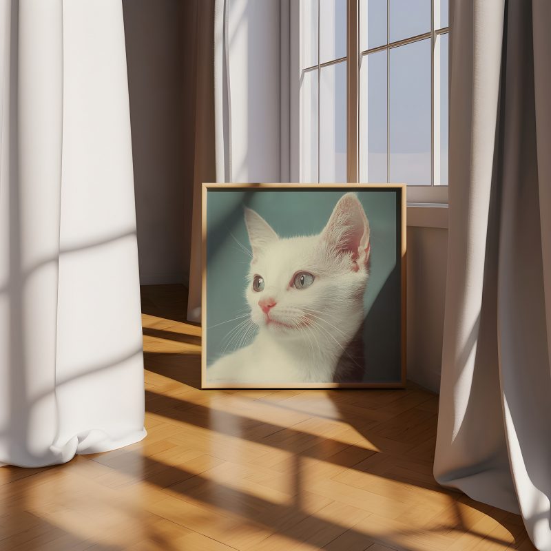 Cute Kitten Retro Photography Poster | Museum Quality Photo Print | Black White Photo - Image 4