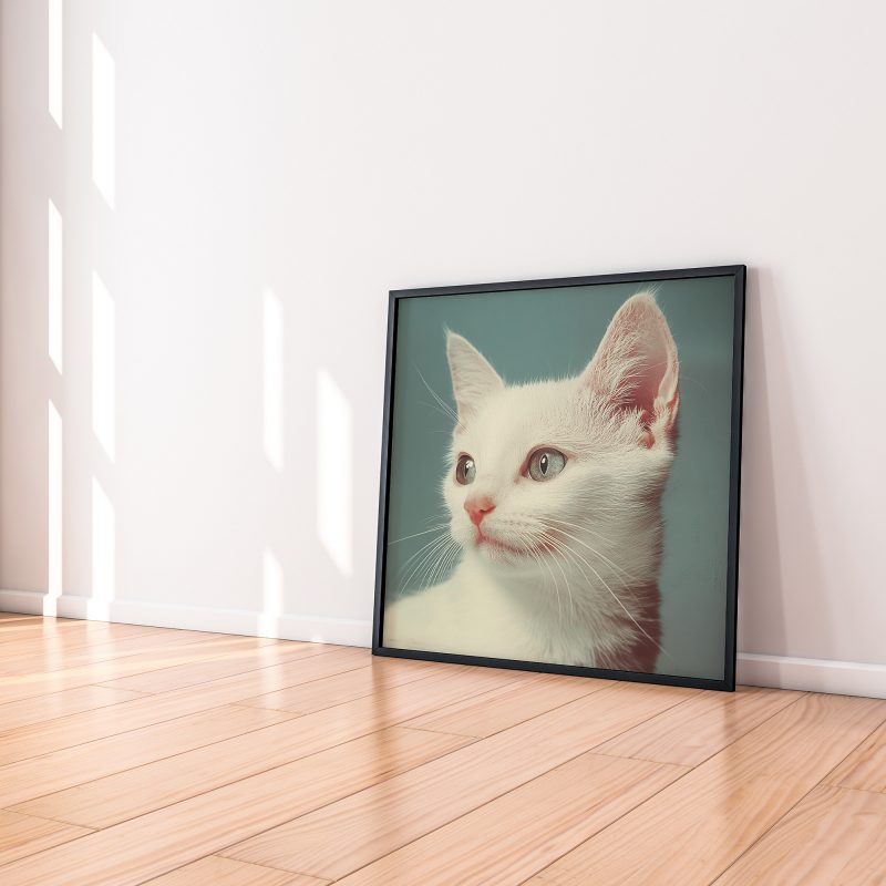Cute Kitten Retro Photography Poster | Museum Quality Photo Print | Black White Photo - Image 9