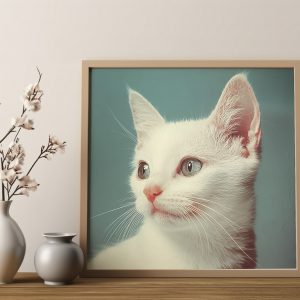 Cute Kitten Retro Photography Poster | Museum Quality Photo Print | Black White Photo