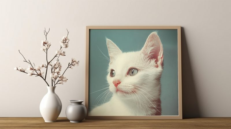 Cute Kitten Retro Photography Poster | Museum Quality Photo Print | Black White Photo