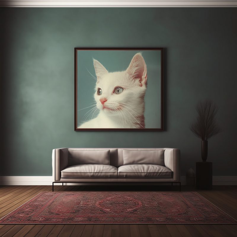 Cute Kitten Retro Photography Poster | Museum Quality Photo Print | Black White Photo - Image 2
