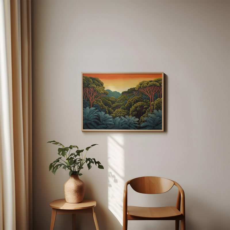 Jungle Sky Retro Painting Print | Henri Rousseau Style Art | Maximalist Decor Poster - Image 7