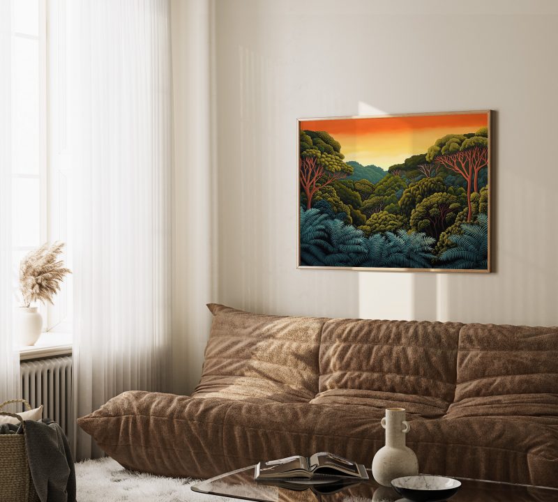 Jungle Sky Retro Painting Print | Henri Rousseau Style Art | Maximalist Decor Poster - Image 8