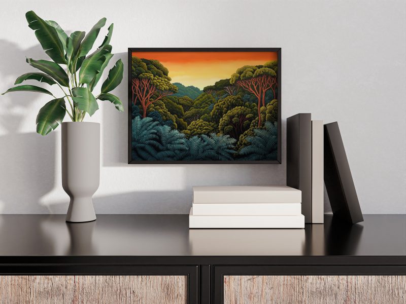 Jungle Sky Retro Painting Print | Henri Rousseau Style Art | Maximalist Decor Poster - Image 2