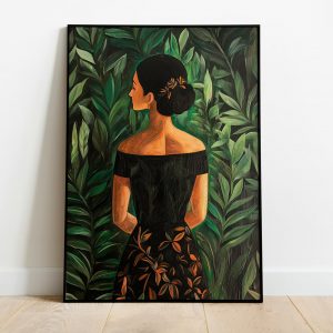 Painting of Woman in the Jungle | Maximalist Gallery Poster | Henri Rousseau Style Painting