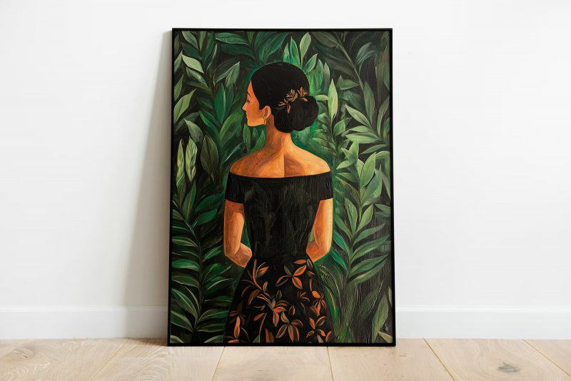 Painting of Woman in the Jungle | Maximalist Gallery Poster | Henri Rousseau Style Painting