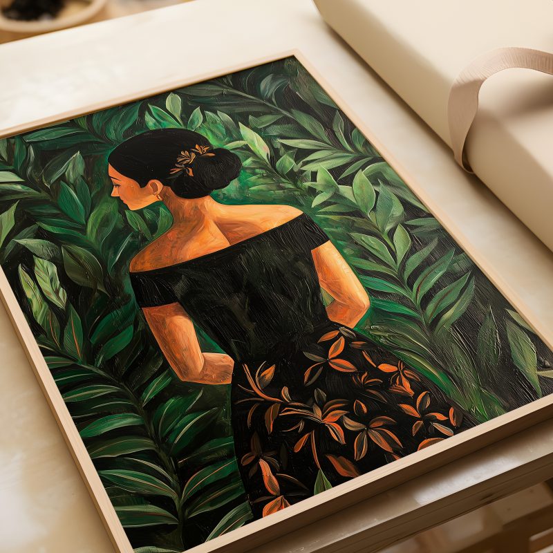 Painting of Woman in the Jungle | Maximalist Gallery Poster | Henri Rousseau Style Painting - Image 9