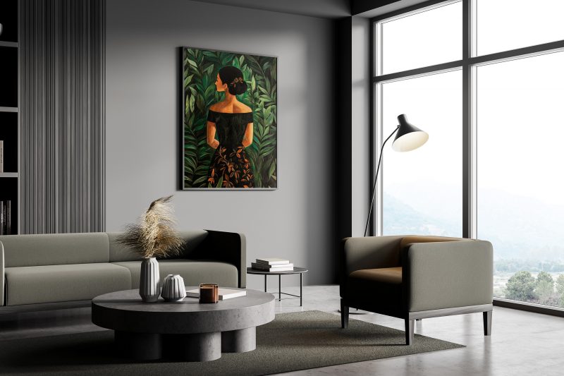 Painting of Woman in the Jungle | Maximalist Gallery Poster | Henri Rousseau Style Painting - Image 8