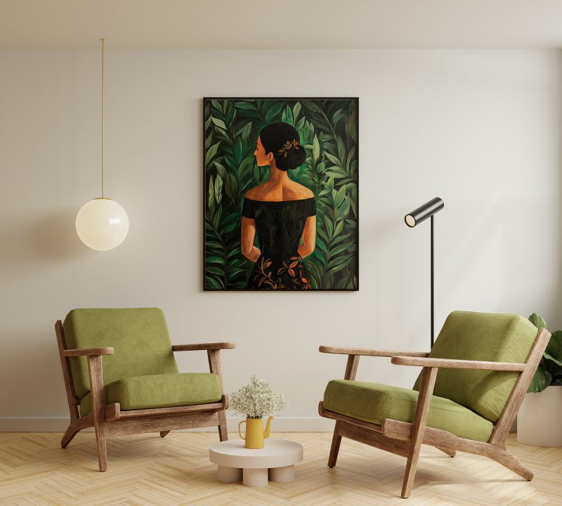 Painting of Woman in the Jungle | Maximalist Gallery Poster | Henri Rousseau Style Painting - Image 7