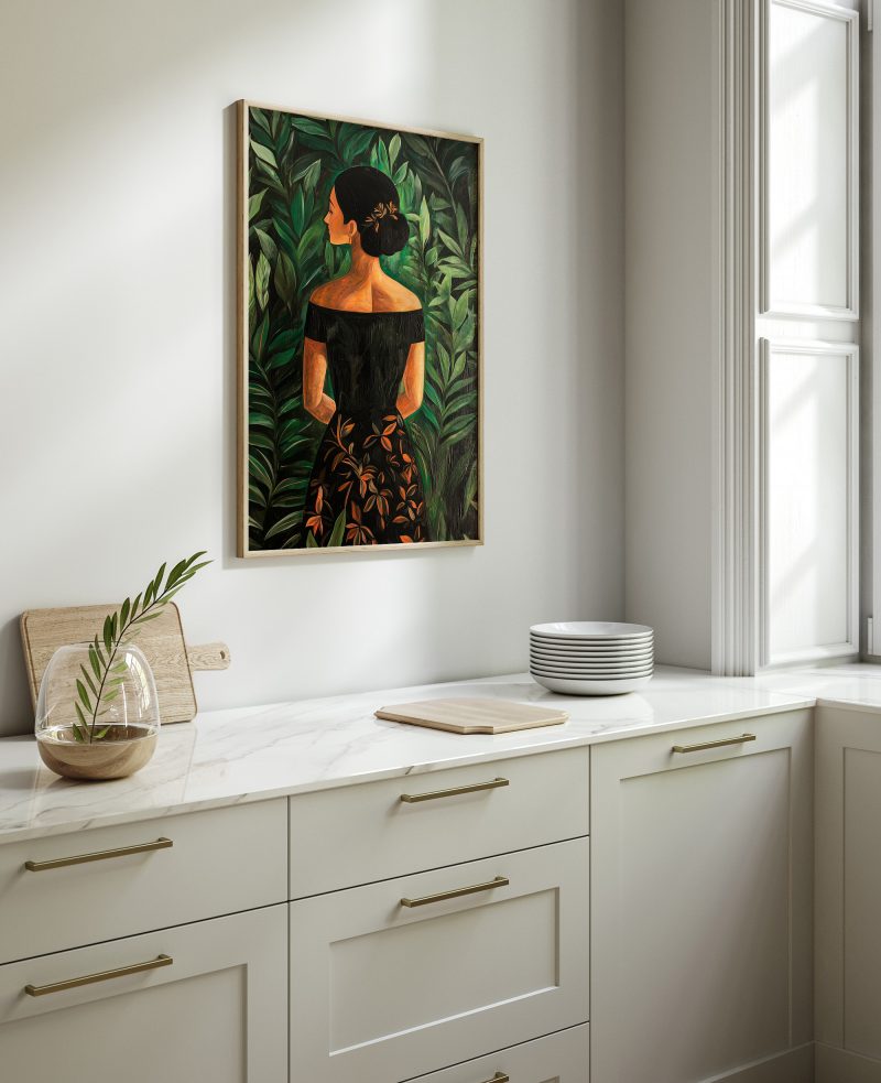 Painting of Woman in the Jungle | Maximalist Gallery Poster | Henri Rousseau Style Painting - Image 2