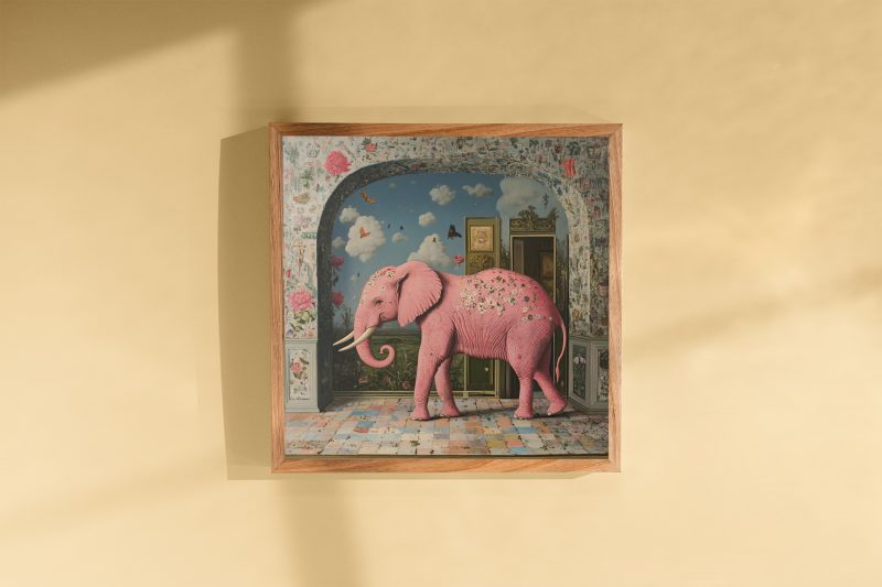 Pink Elephant Poster | Abstract Surrealism Print | Colorful Elephant - Image 7