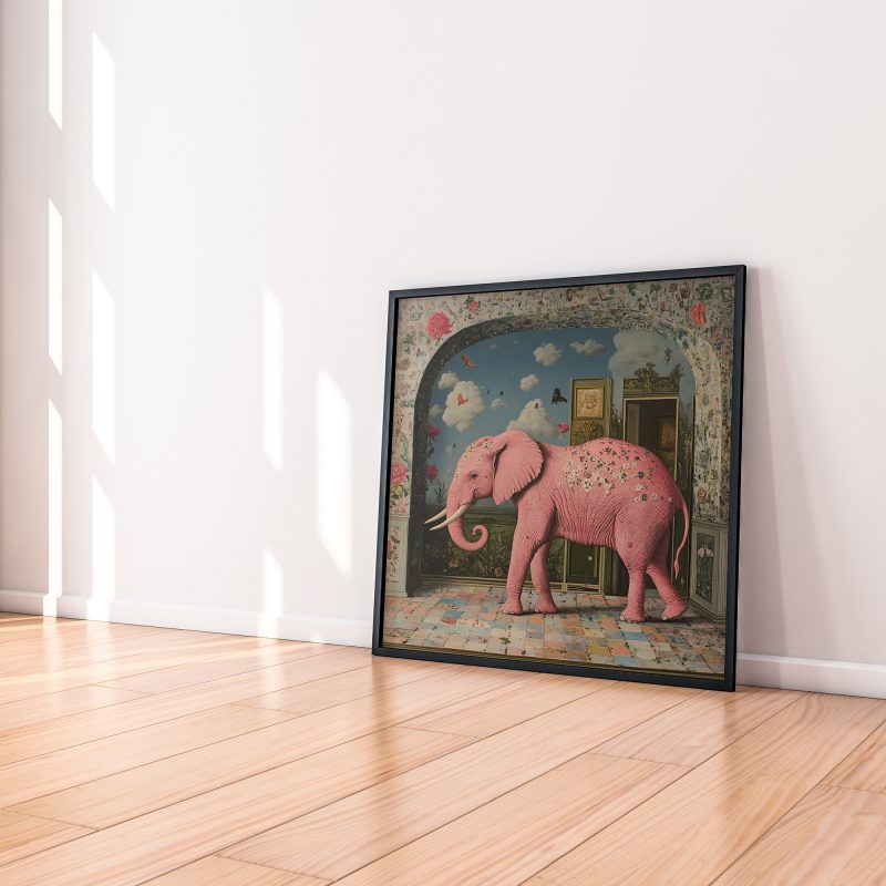 Pink Elephant Poster | Abstract Surrealism Print | Colorful Elephant - Image 9