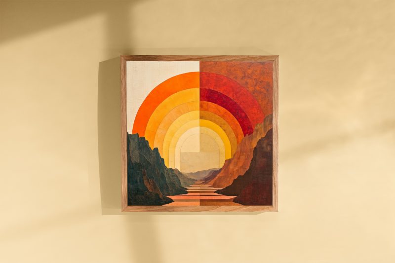 Sunset Rainbow | Henri Rousseau Earth Tones Style | Retro Painting | Cabincore - Image 5