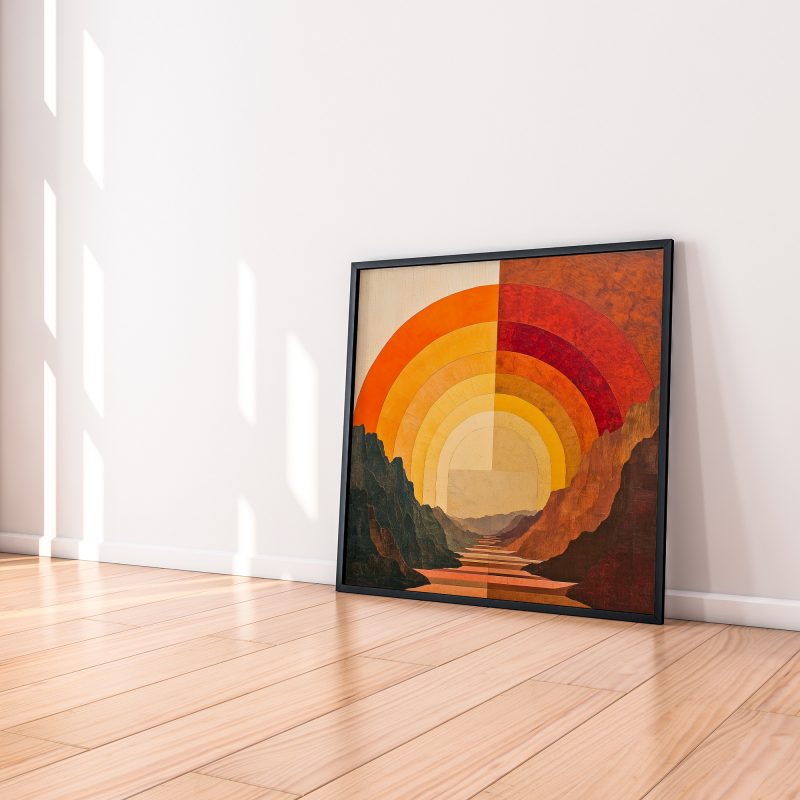 Sunset Rainbow | Henri Rousseau Earth Tones Style | Retro Painting | Cabincore - Image 4