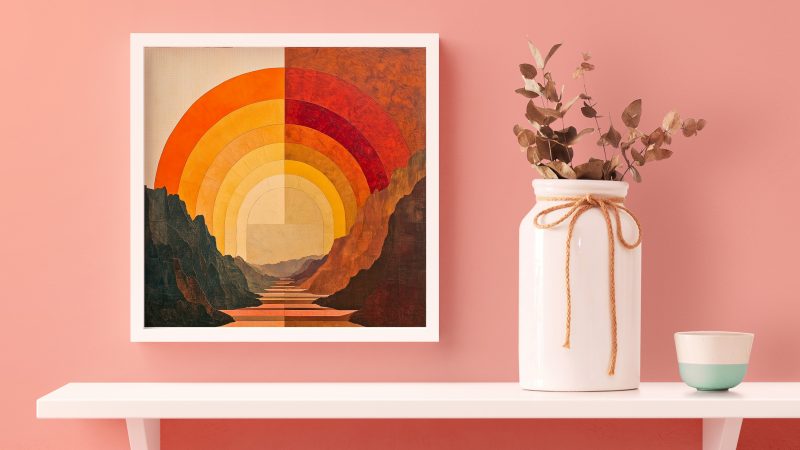 Sunset Rainbow | Henri Rousseau Earth Tones Style | Retro Painting | Cabincore - Image 8