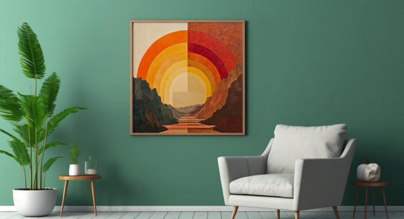 Sunset Rainbow | Henri Rousseau Earth Tones Style | Retro Painting | Cabincore - Image 11