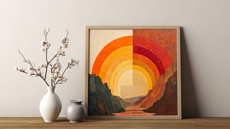 Sunset Rainbow | Henri Rousseau Earth Tones Style | Retro Painting | Cabincore - Image 7
