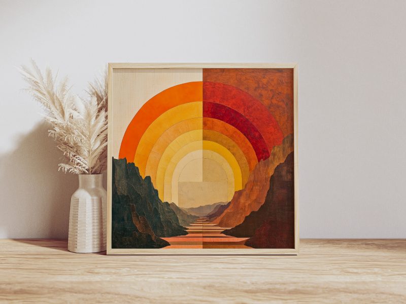 Sunset Rainbow | Henri Rousseau Earth Tones Style | Retro Painting | Cabincore - Image 6