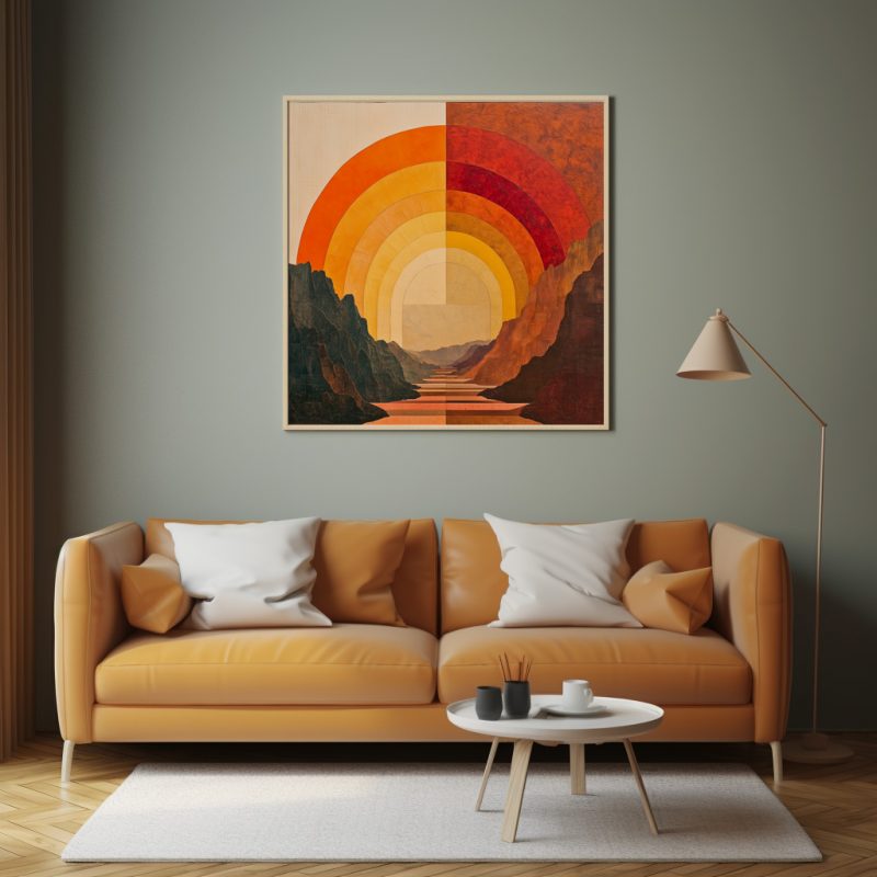 Sunset Rainbow | Henri Rousseau Earth Tones Style | Retro Painting | Cabincore - Image 9