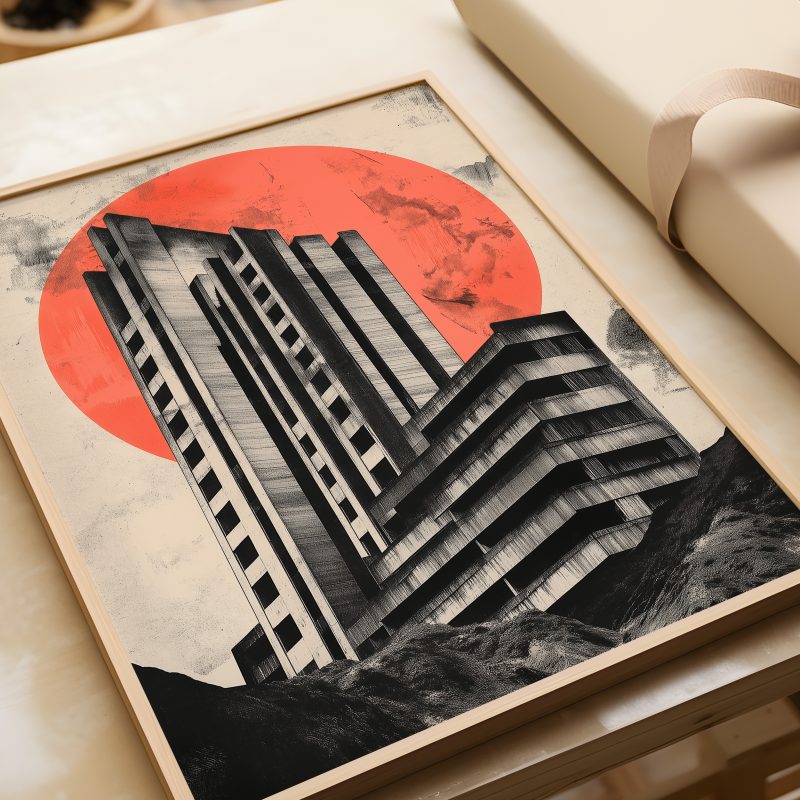 Brutalist Architecture Poster #2 | Digital Download | Printable Brutalist Poster | Japanese Wall Art - Image 2