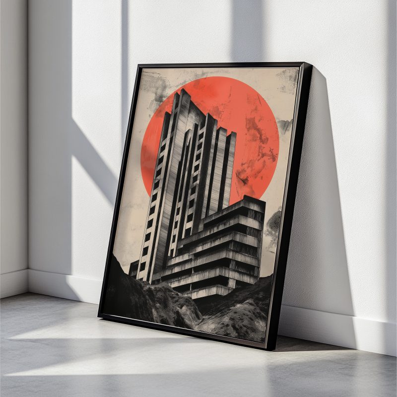 Brutalist Architecture Poster #2 | Digital Download | Printable Brutalist Poster | Japanese Wall Art - Image 3