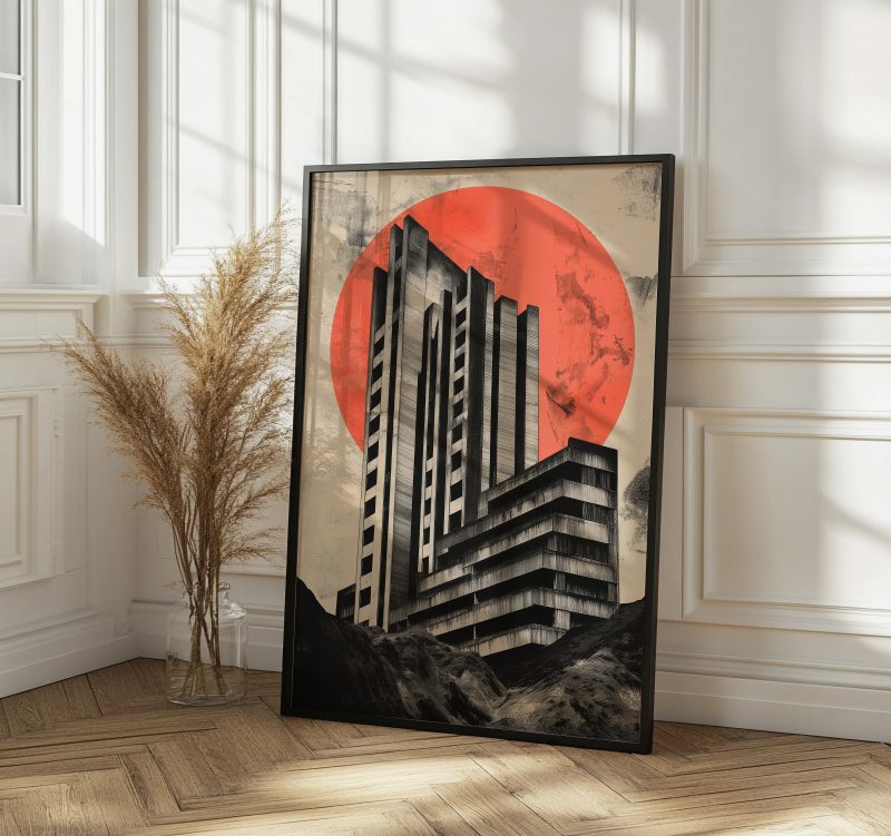 Brutalist Architecture Poster #2 | Digital Download | Printable Brutalist Poster | Japanese Wall Art - Image 4