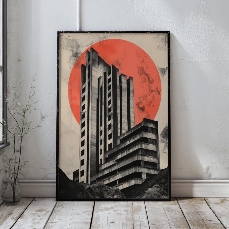 Brutalist Architecture Poster #2 | Digital Download | Printable Brutalist Poster | Japanese Wall Art - Image 5
