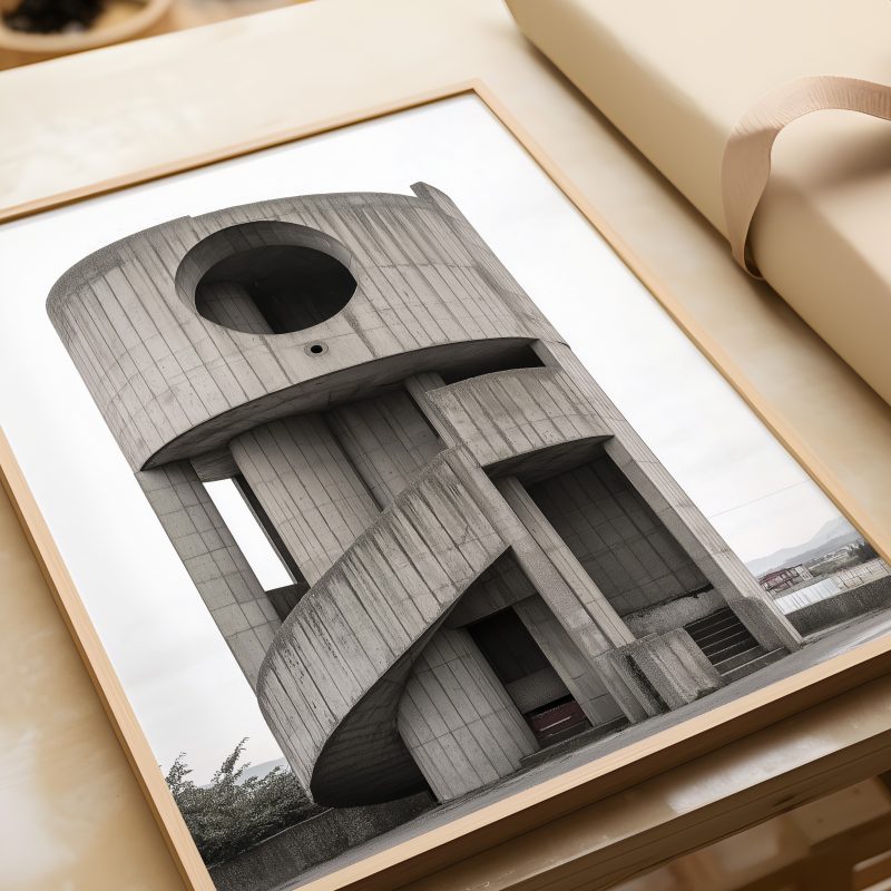 Brutalist Architecture Poster #5 | Bunker Art | Digital Download | Concrete Architecture | Printable Wall Art - Image 2