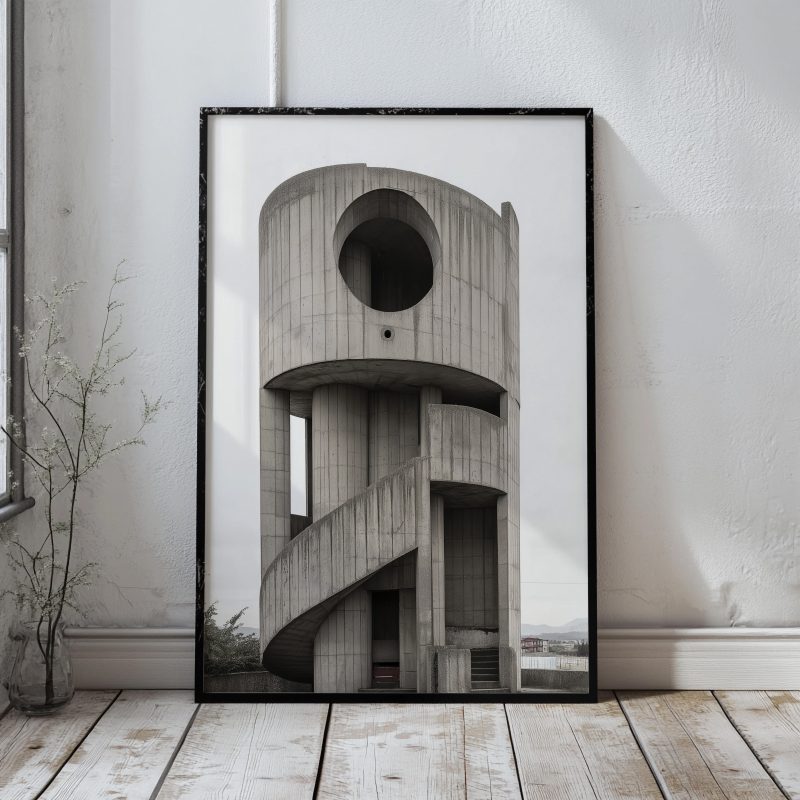 Brutalist Architecture Poster #5 | Bunker Art | Digital Download | Concrete Architecture | Printable Wall Art - Image 5