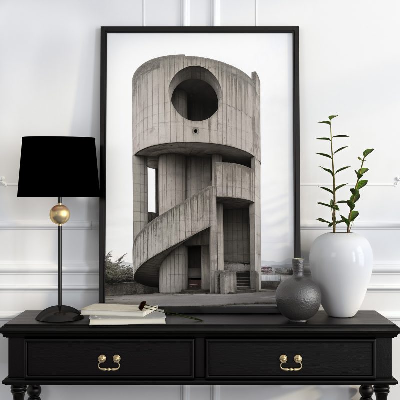 Brutalist Architecture Poster #5 | Bunker Art | Digital Download | Concrete Architecture | Printable Wall Art - Image 8