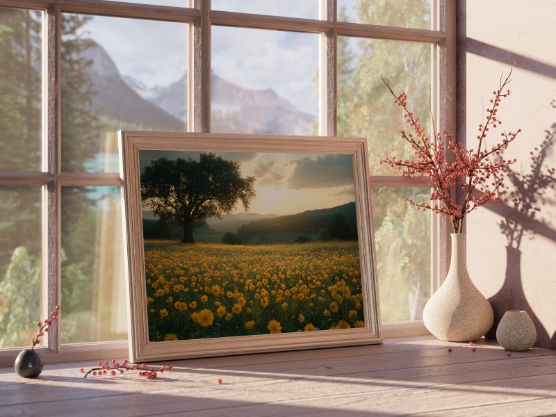 Countryside Wildflowers Digital Poster • Rustic Nature Wall Art Download • Printable AI Photography for Neutral Gallery Wall Decor - Image 3