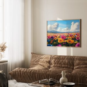 Gerbera Flower Field Printable Poster • Digital Painting Wall Art • Vibrant Floral Download for Home or Office Decor