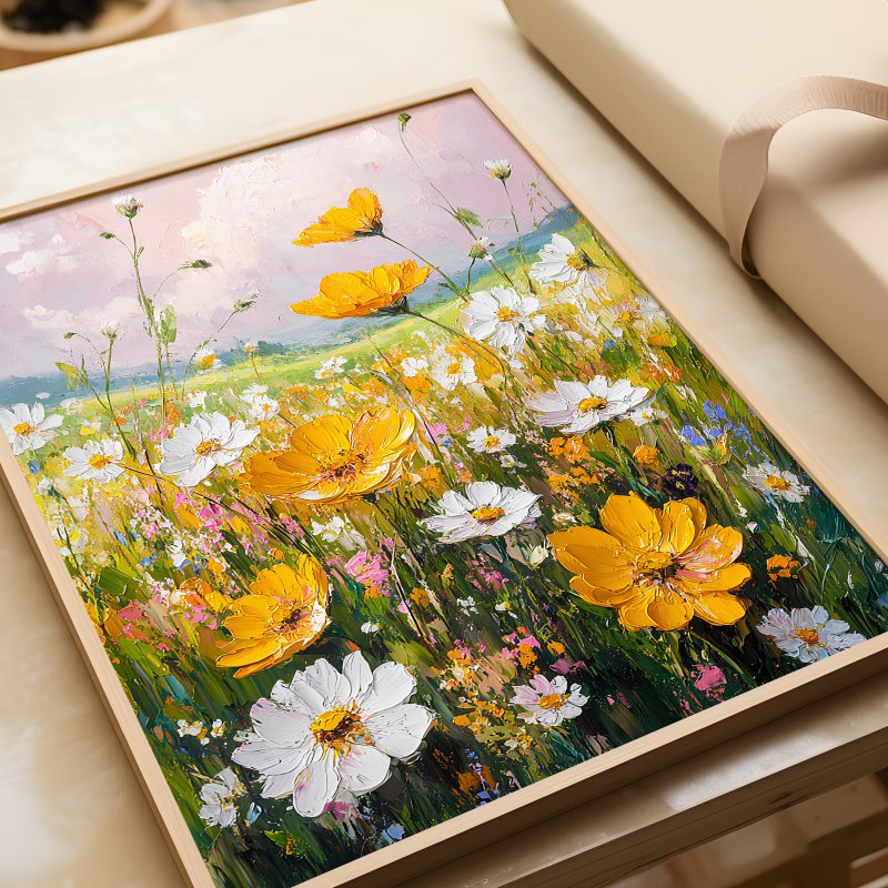 Impressionist Flower Field Wall Art – Digital Download | Wildflower Meadow Painting | Instant Botanical Print - Image 9