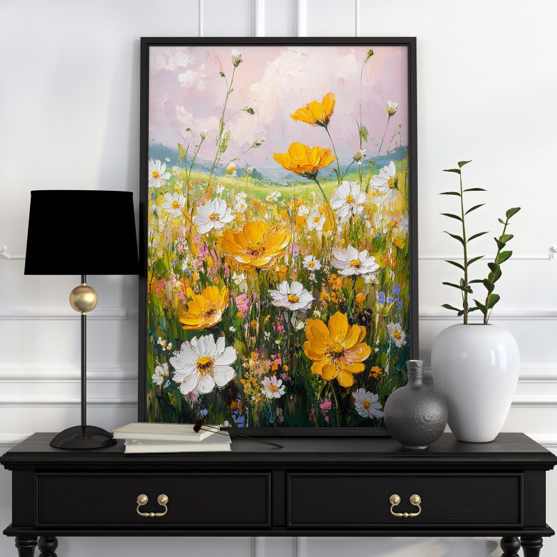 Impressionist Flower Field Wall Art – Digital Download | Wildflower Meadow Painting | Instant Botanical Print - Image 4
