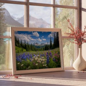Mountain Wildflowers Digital Poster • Photography Wall Art Download • Printable Nature Scene for Rustic & Neutral Home Decor