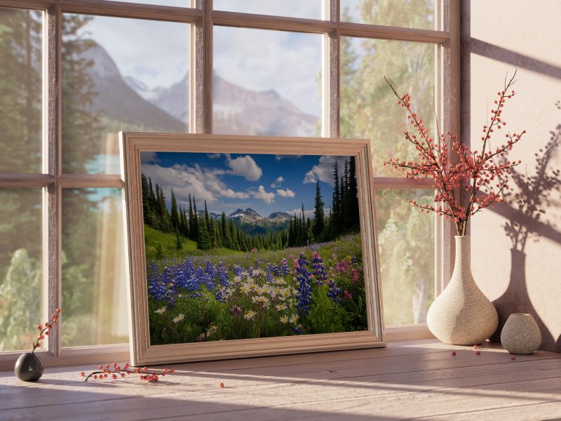 Mountain Wildflowers Digital Poster • Photography Wall Art Download • Printable Nature Scene for Rustic & Neutral Home Decor