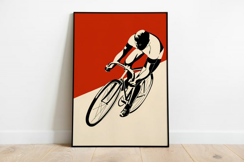 Racing Bike Print | Bicycle Poster | Cycling Wall Art | Minimal Wall Decor | Digital Printable Art | Contemporary Decor
