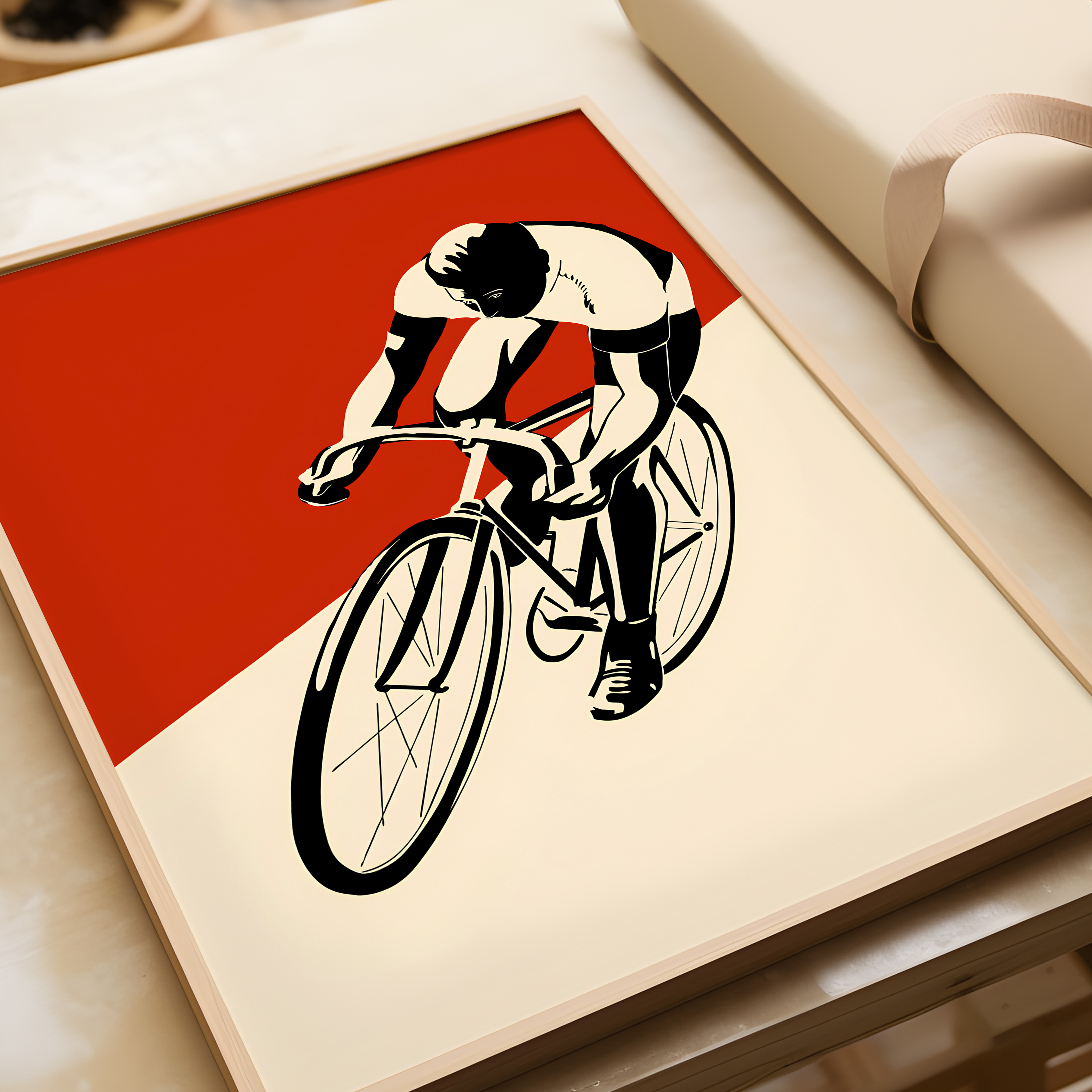Racing Bike Print | Bicycle Poster | Cycling Wall Art | Minimal Wall Decor | Digital Printable Art | Contemporary Decor - Image 2