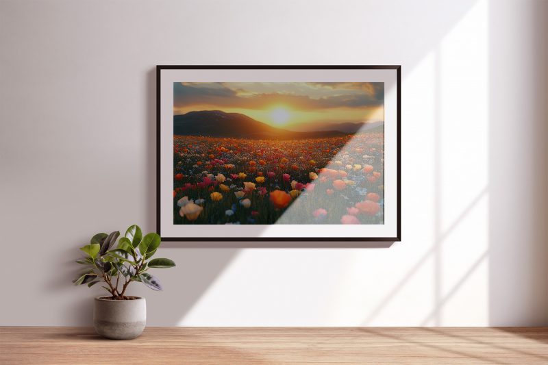 Sunset Flower Meadow Wall Art • Photography Digital Poster • Printable Wildflowers Landscape for Tranquil Home Decor or Gallery Wall - Image 8