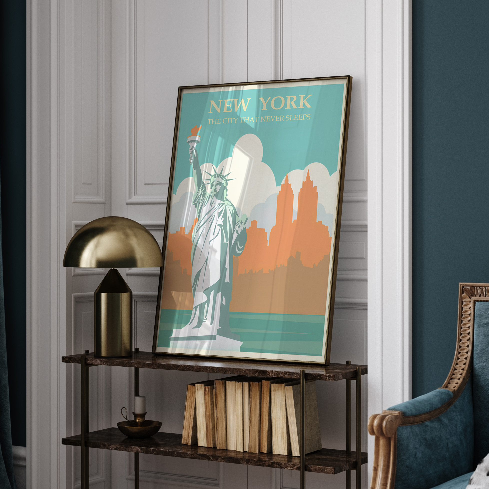 The City That Never Sleeps | Vintage New York City Wall Art Print – Big Apple Travel Poster, Modern Farmhouse Decor, Digital Download - Image 5