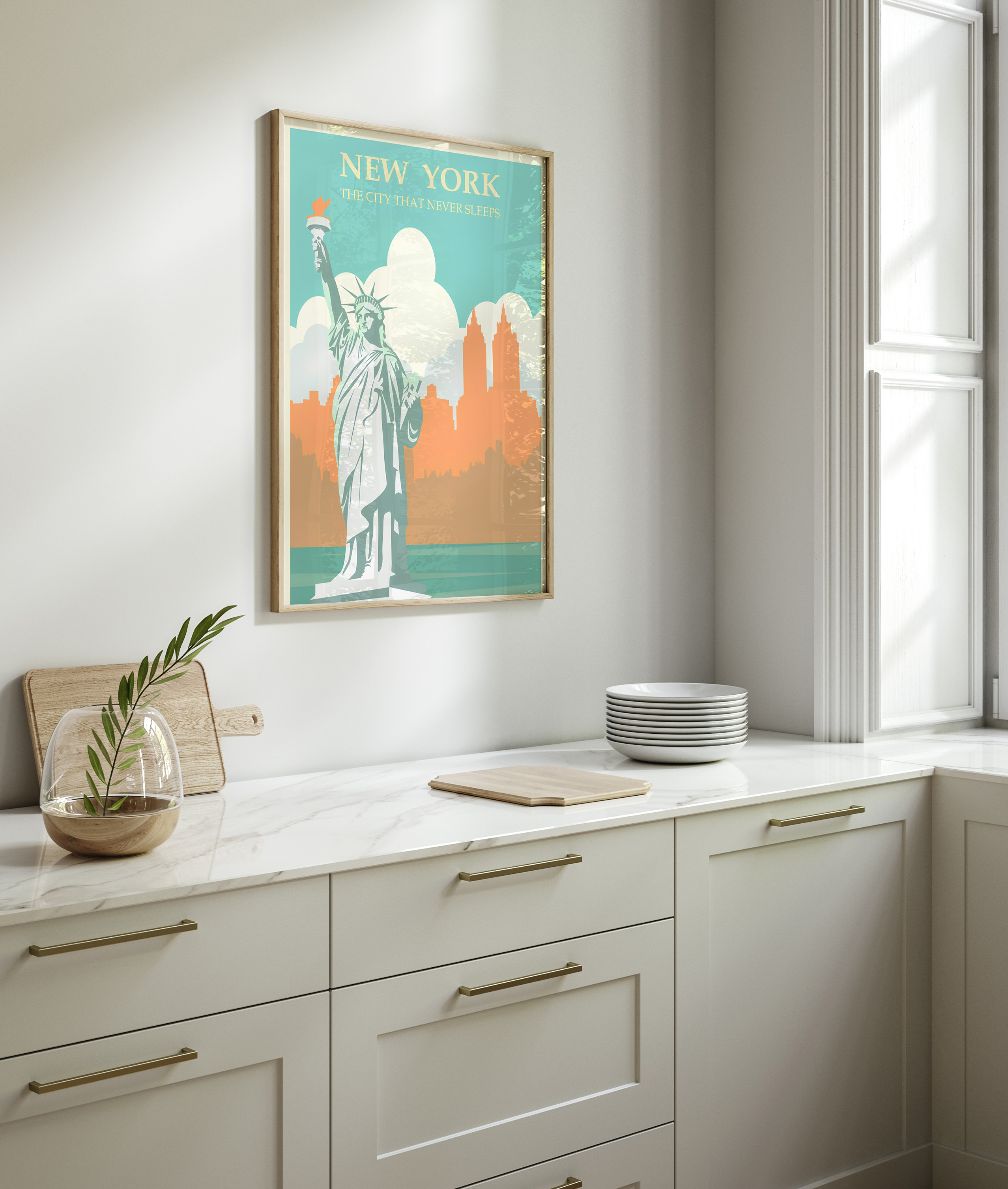 The City That Never Sleeps | Vintage New York City Wall Art Print – Big Apple Travel Poster, Modern Farmhouse Decor, Digital Download - Image 6